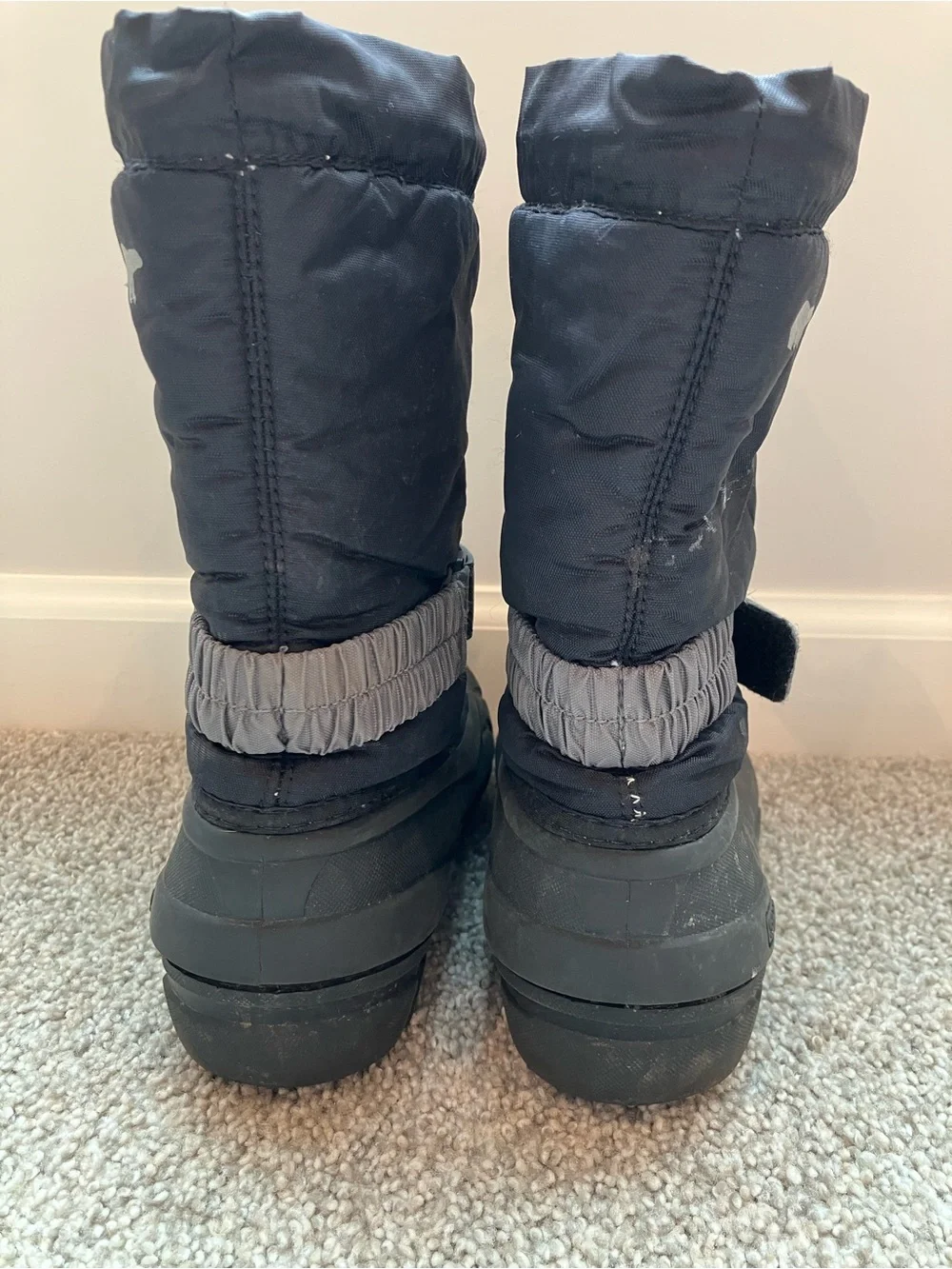 Sorel Kids Black and Gray Insulated Snow Boots